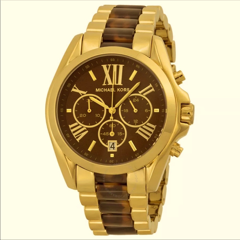 MICHAEL KORS BRADSHAW TORTOISE CHRONOGRAPH WATCH